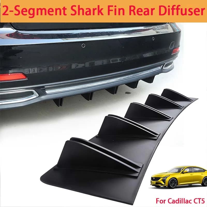 For Cadillac CT5 Shark Fin Rear Diffuser Split Chassis Spoiler Auto Aerodynamic Parts Aerodynamic Modification