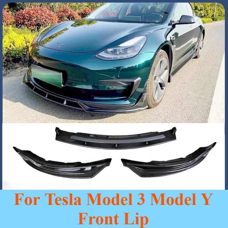 For Tesla Model 3 Model Y Front Lip Spoiler Body Kit Front Rear Bumper Protector Side Skirt Exterior Modification Accessories