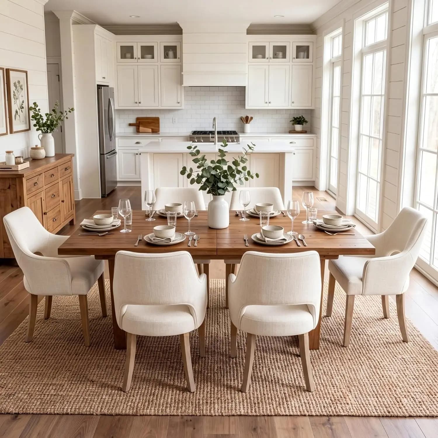 55–71" Extendable Dining Table Set for 4 with Chairs, Walnut
