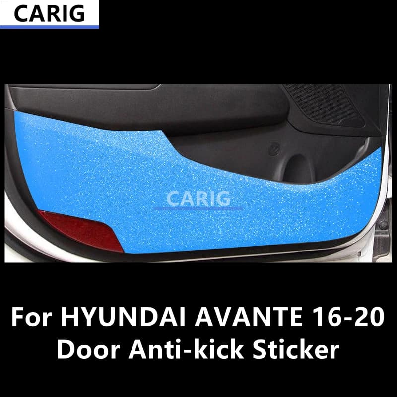 For HYUNDAI AVANTE 16-20 Door Anti-kick Sticker Modified Carbon Fiber Pattern Interior Car Film Accessories Modification