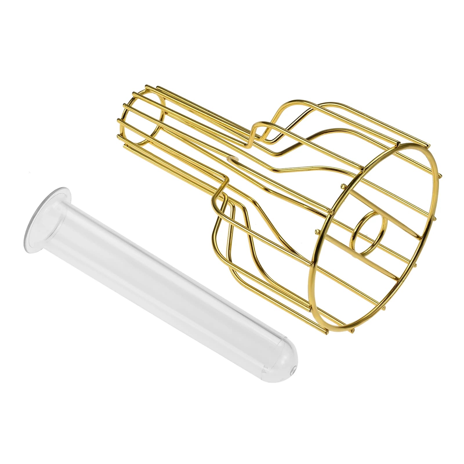 1 Set Small Gold Vase Iron Art & Test Tube Vase for Live Flower Dried Flower for Living Room Desk Dining Table Party Decorations