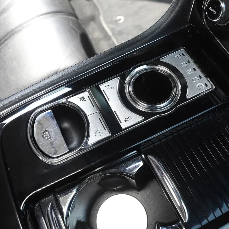 For Jaguar XJ 2010-2019 Stainless Steel Black Car Center Control Gear Button Frame Sticker Cover Trim Sticker Car Accessories
