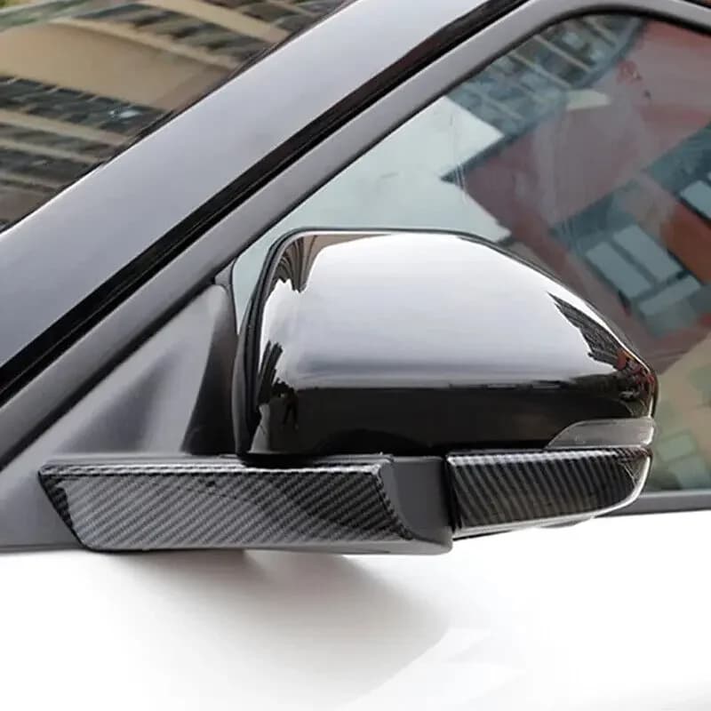 ⭐Genuine⭐ Car Side Rearview Exterior Door Mirror Strip Cover Trim For Ford Explorer 2020-2024 Carbon Fiber Silver Chrome