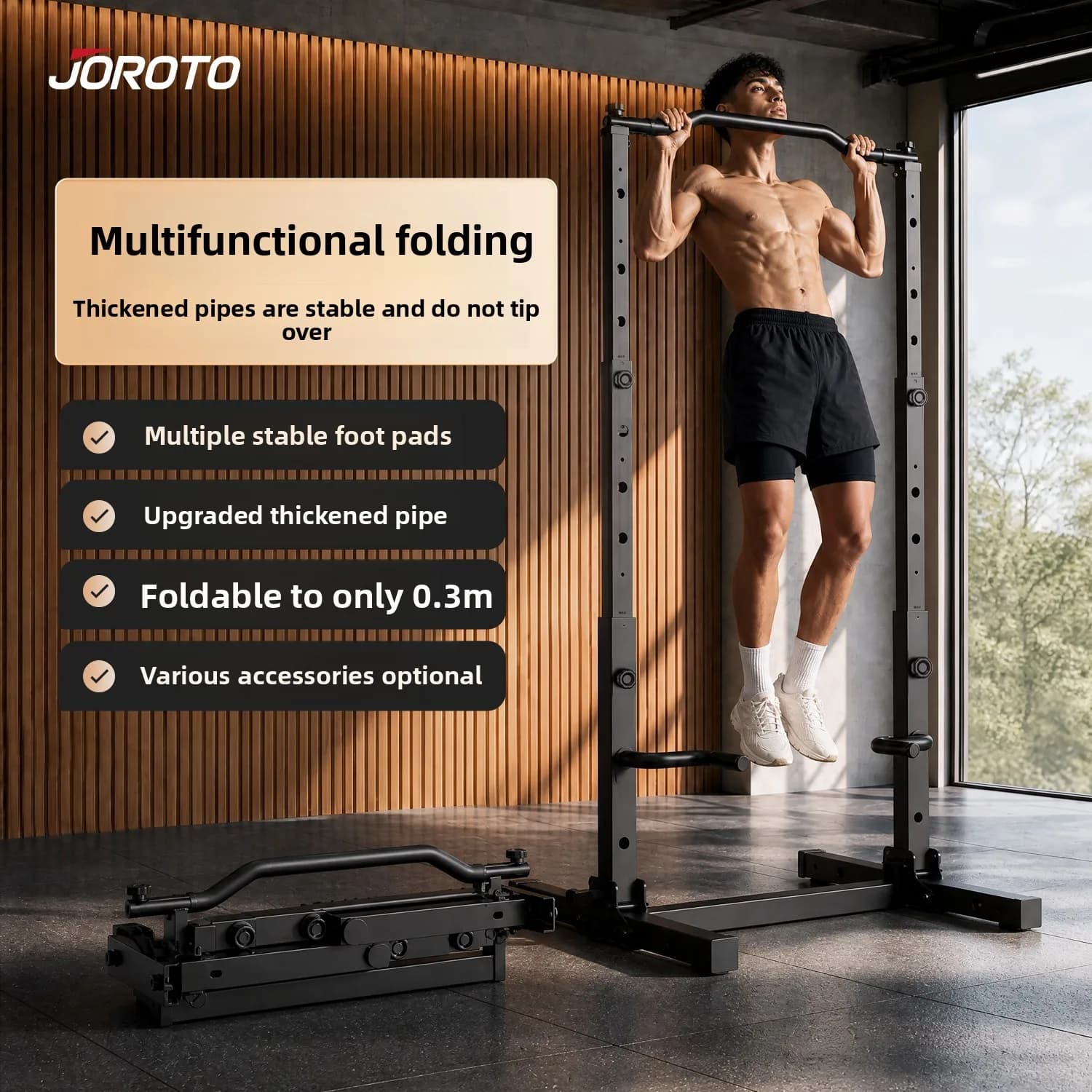 YJQ household folding horizontal bar indoor parallel bar upward rack family single bar equipment hanging