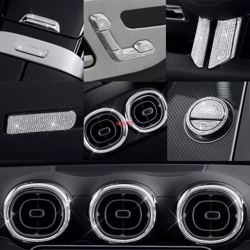 For Mercedes Benz C GLC Class W206 X254 C260 GLC300 Interior Modification Center Console Trim Diamond Cover Crystal Sticker