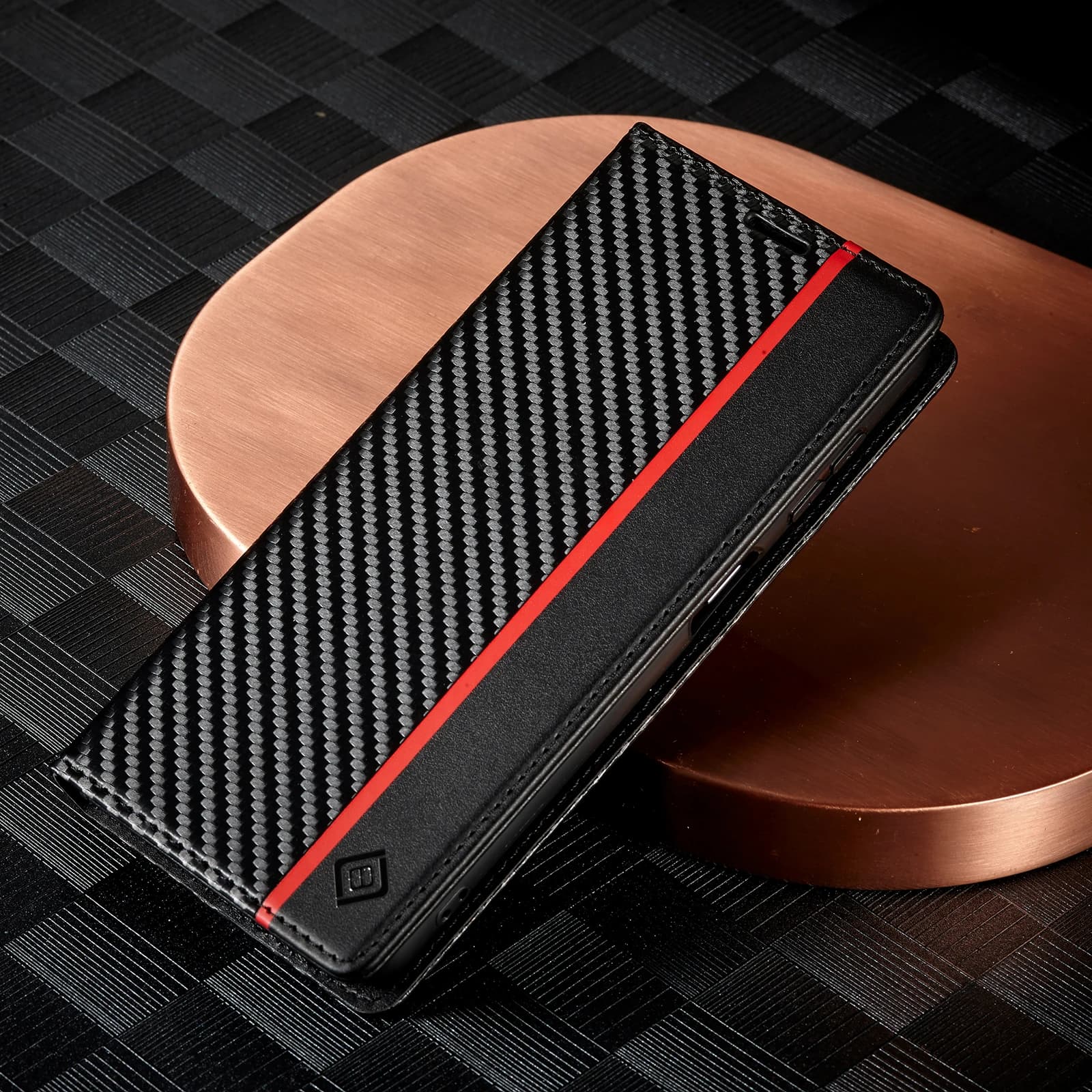 Carbon Fiber Leather Phone Case for Samsung S26 Ultra S25 S25FE S22 S23 S24 Plus A55 A54 A53 A35 A16 A57 Magnetic Wallet Cover