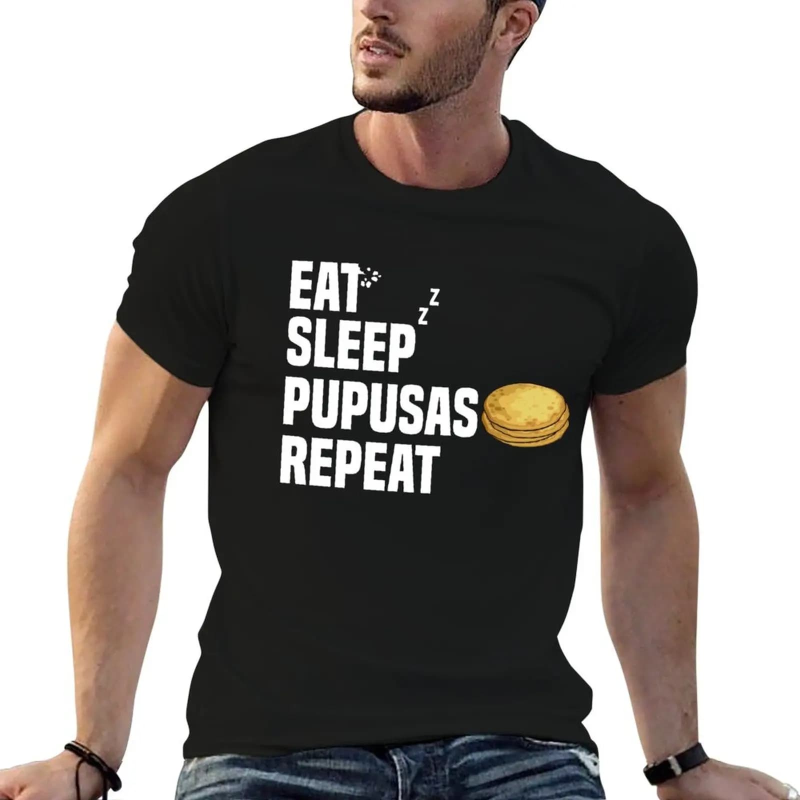 Eat Sleep Pupusas Repeat Pupusas Lover Pupusas Maker T-Shirt blue archive luxury t-shirt mens vintage t shirts