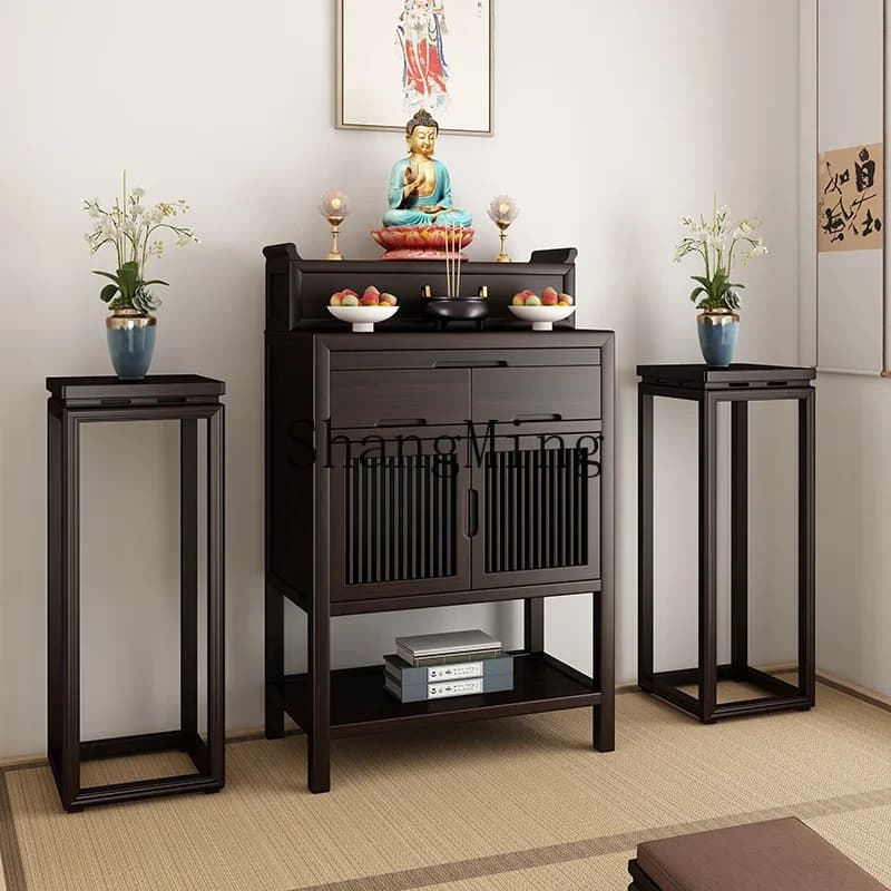 CL Chinese retro steps upturned head with door table incense case table serving table Buddhist cabinet hall serving