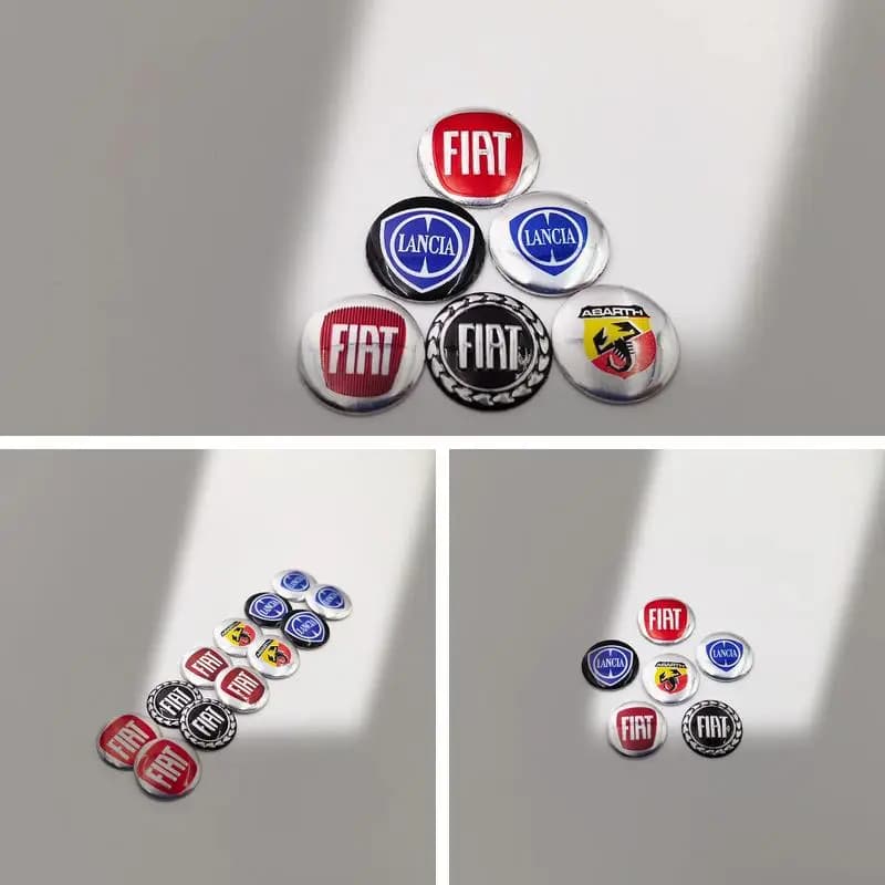 5Pcs 14mm/15mm Aluminum Car Remote Key Emblem Stickers Badge Decals For Fiat 500 500X 500L Panda Tipo Abarth Auto Key Fob Access