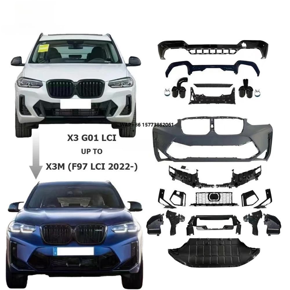 Body Kit for X3 G01 Lci Upgrade to X3M F97 Lci 2022 Year up Car Accessories Car Bumpers Grille Rear Diffuser Exhaust Tips