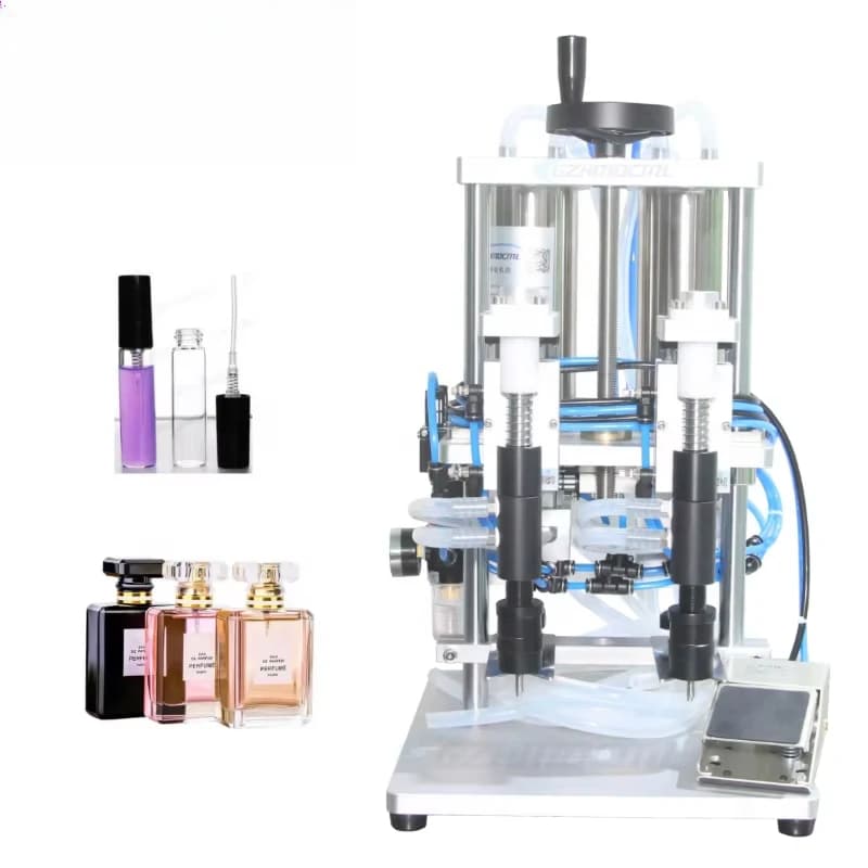 Desktop Pneumatic Liquid Vacuum Dispenser Bottle Filler 2 Head Perfume Filling Machine