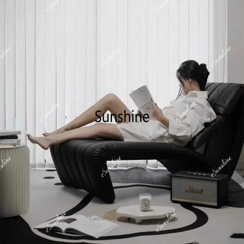 Italian Minimalist Barcelona Single Sofa Chair, Designer Leather Lounge Chair for Living Room, Multifunctional Style Accent Seat