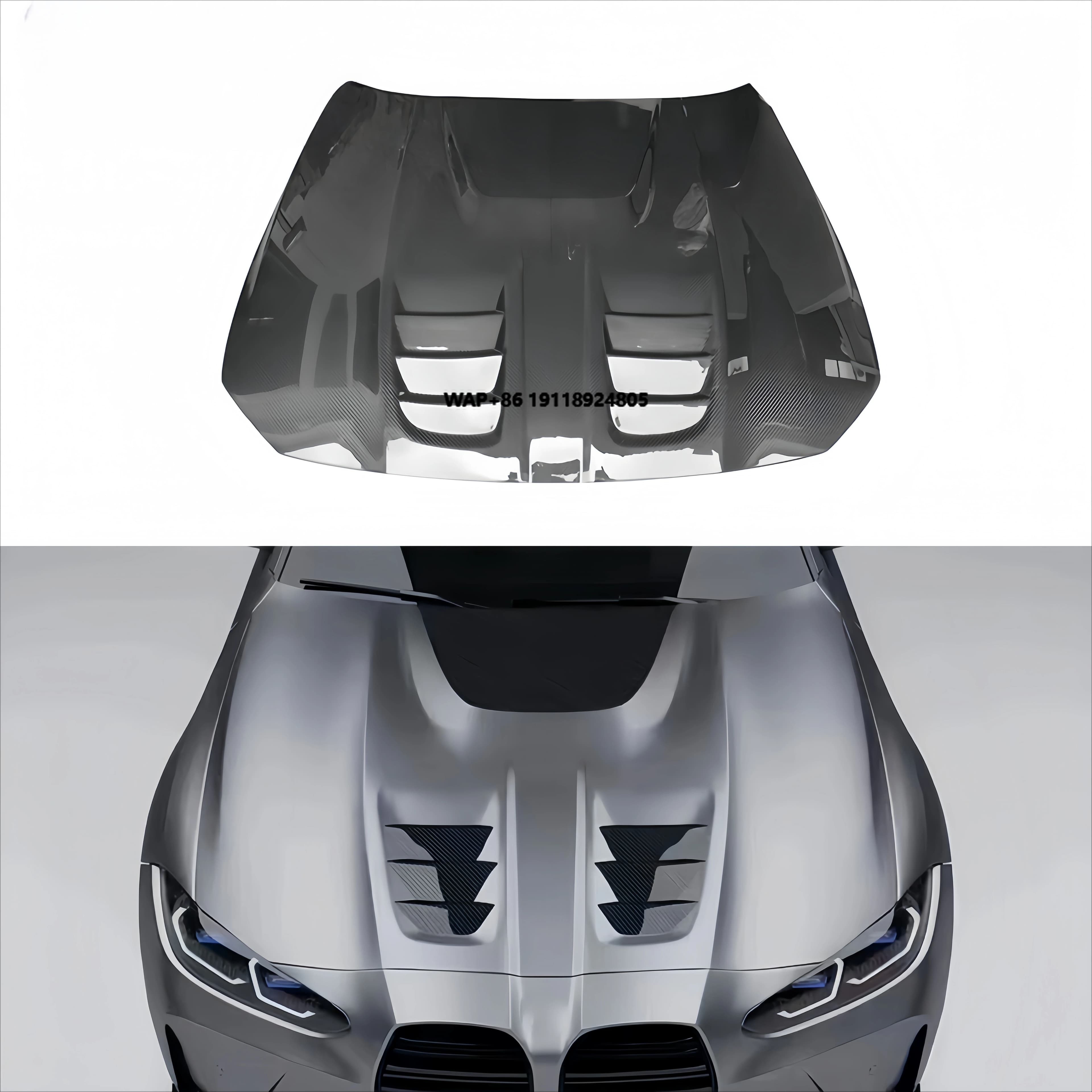 Essential New  Carbon Fiber Engine Cover G80 M3 G82 M4 Front Hood Clips Bolts Car Modification Black Screw-On 2020-