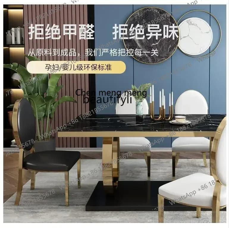 32Light luxury marble, postmodern simplicity ins simple European neoclassical designer rectangular dining table4567