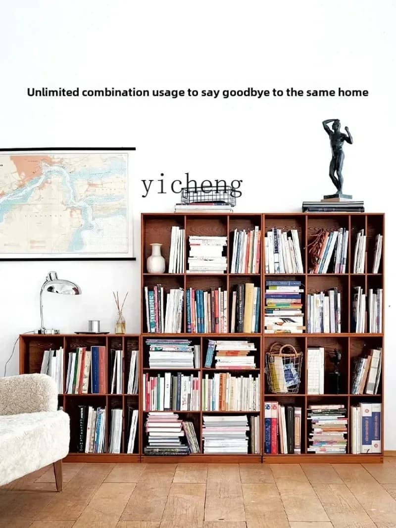 Medieval Combination Square Cabinet Solid Wood Glass Wall Hanging Floor Storage Low Cabinetn2