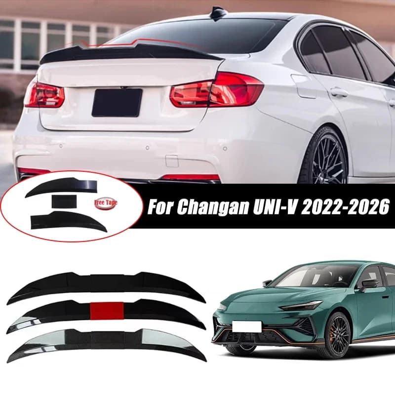 3pcs Sedan Rear Trunk Spoiler For Changan UNI-V 2022-2026 Adjustable DIY Modified Trunk Spoiler Automotive Accessories