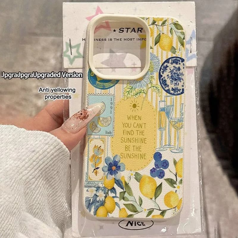 Summer Lemon-colored Color-blocked Vertical Stripe Case For Xiaomi 15T Pro 14T 13T 15 14 13 Poco F7 F5 X6 X5 X7 M6 Pro F6 Cover