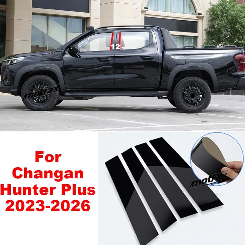 For Changan Hunter Plus 2023 2024 2025 2026 Car Glossy Door Trim Pillar Posts Middle Window Trim B C Column Sticker Cover