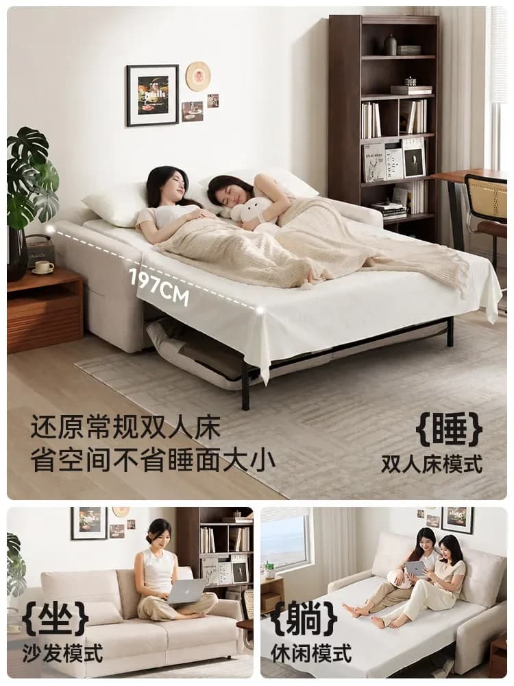 removable and washable sofa bed foldable with mattress flipped dual-purpose single double bed small apartment