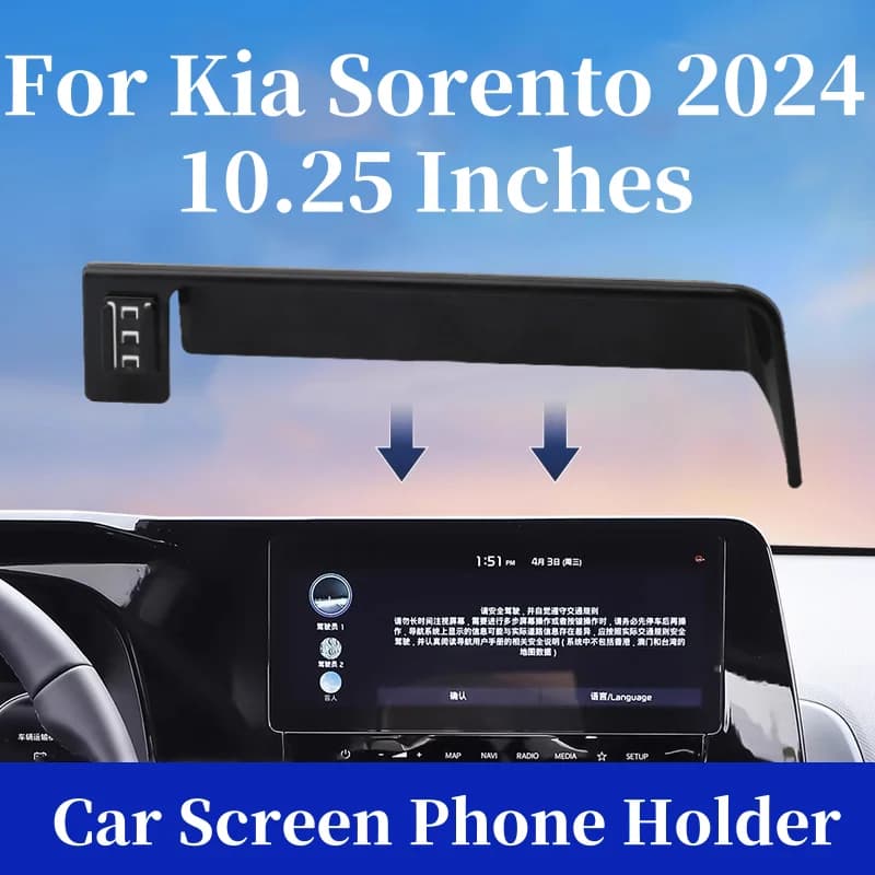 For Kia Sorento 2024 Mobile Support  Car Mobile Phone Holder 360 Rotation Wireless Charger For Car Auto Interior Accessories