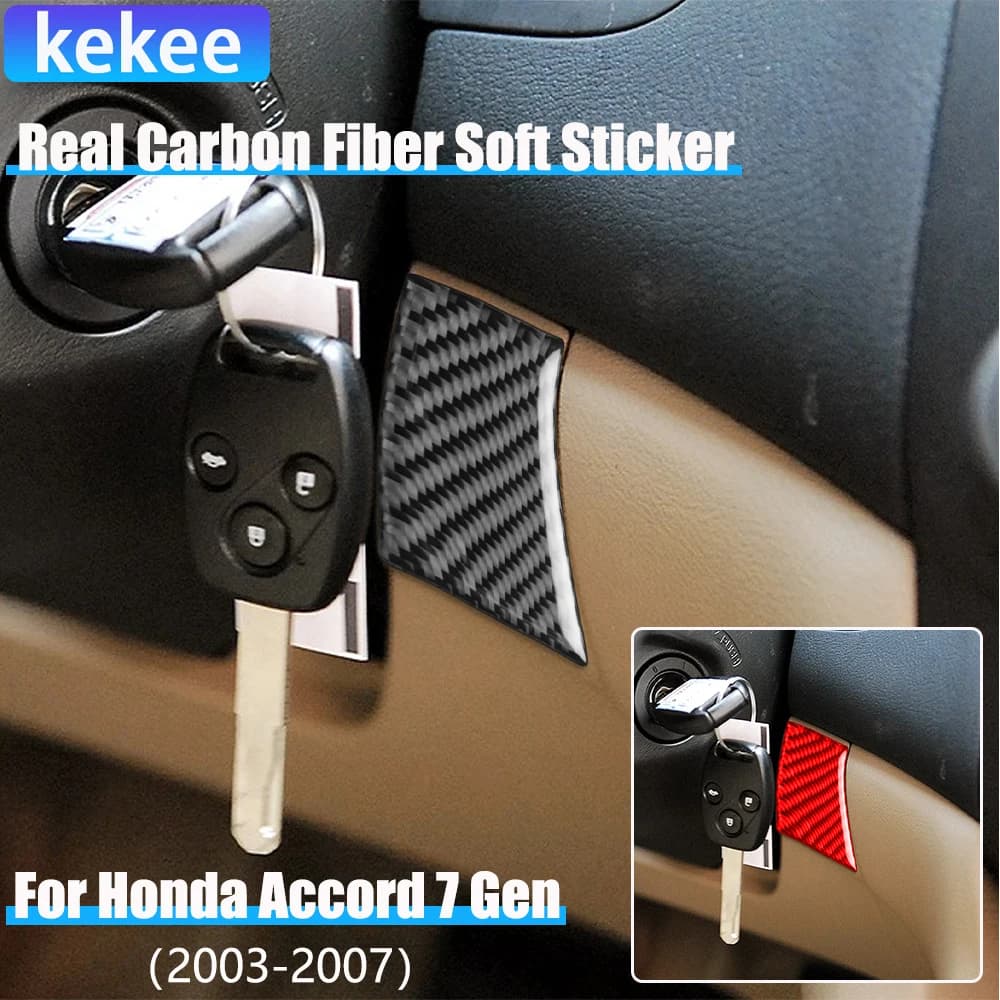Real Carbon Fiber Car Accessories Driver Wheel Trim Cover Soft Sticker For Honda Accord 7th Gen 2003 2004 2005 2006 2007