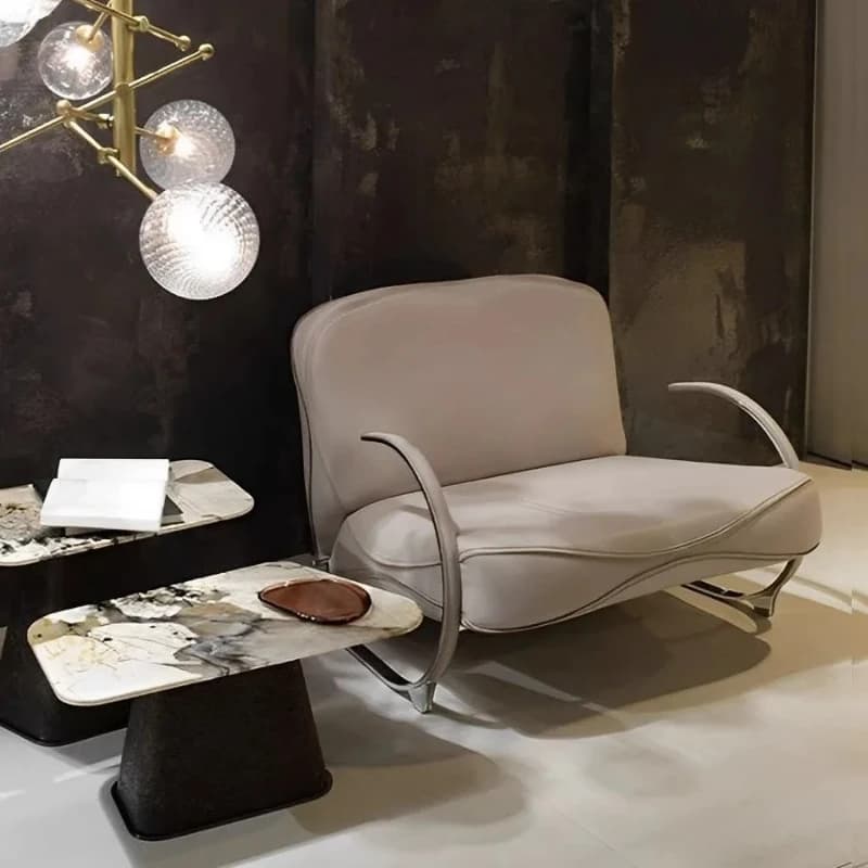 Living Room Dedicated Stainless Steel Single Leisure Chair Viral Simple Sofa Chair