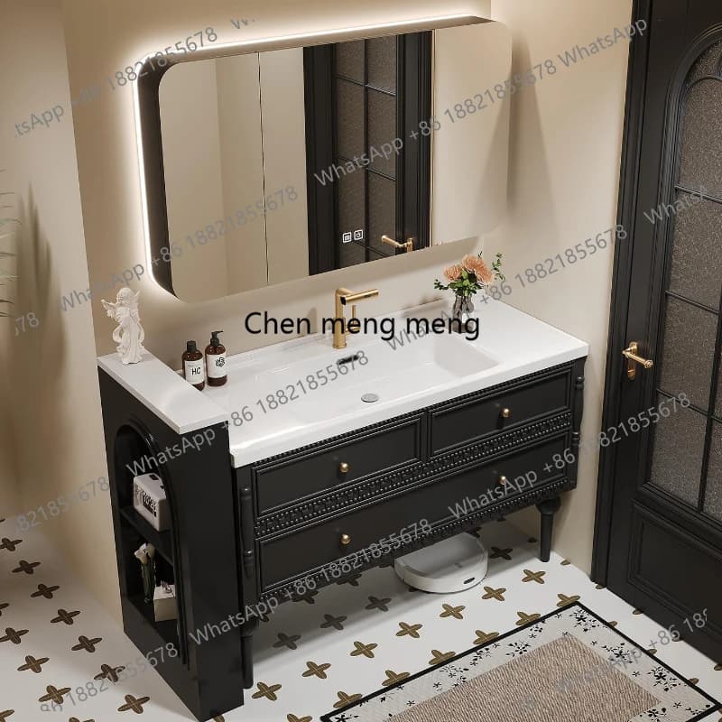 Vanity Rock Plate Bathroom Cabinets Combination Minimalist Homestay Bathroom Cabinets Villa Home Furniture Gabinetti