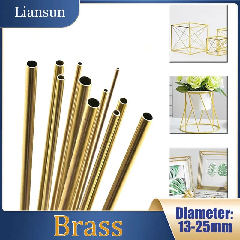 1PCS Round Brass Tube Diameter 13/14/15/16/17/18/19/20/21/22/23/24/25mm Seamless Round Tube Length 300mm Capillary Copper Tube