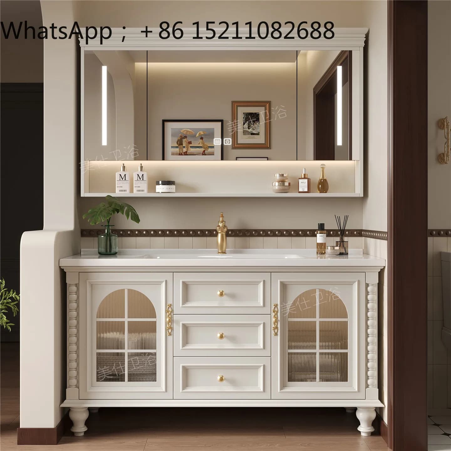 LLY oak bathroom cabinet combination rock slab seamless ceramic integrated basin washbasin washbasin bathroom cabinet