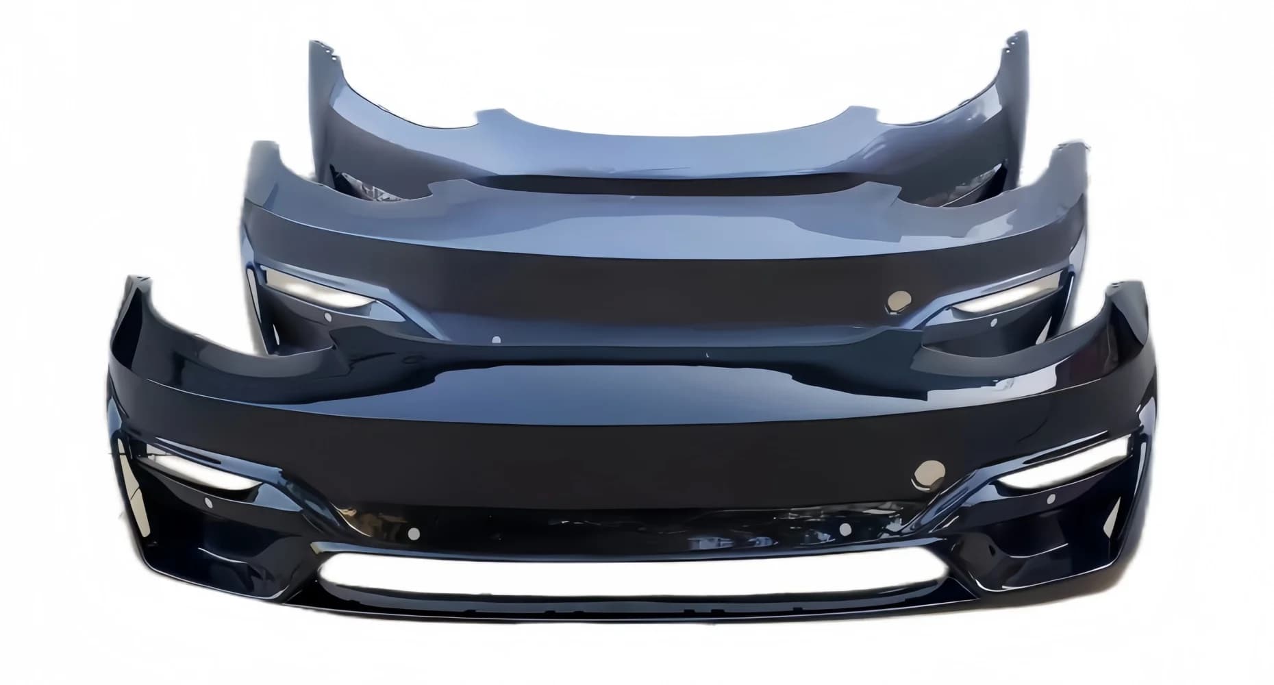 ForTesla Model 3 Modified V Style Carbon Fiber Body Kit Front Bumper PP ’Injection Molded Front Shovel Front Bumper