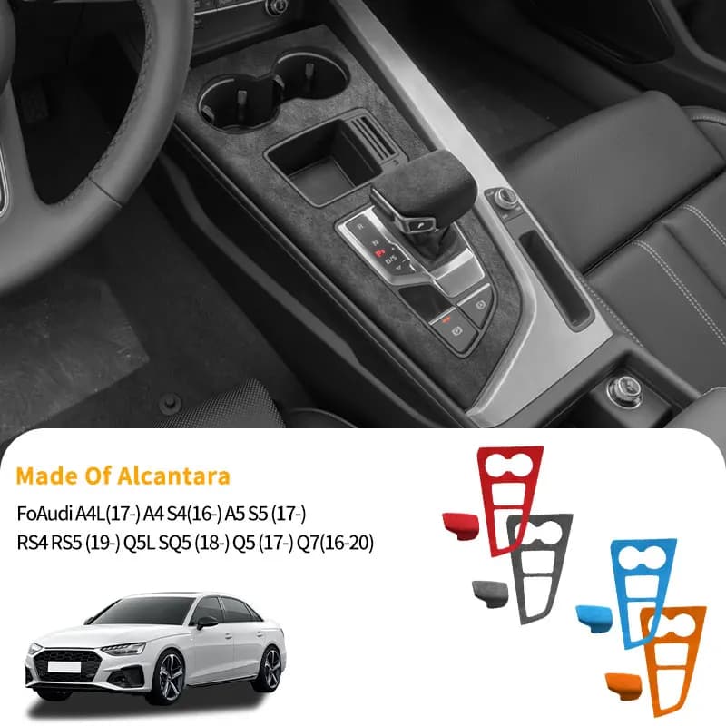 For Audi A4L/A4/S4/A5/S5/Q5/Q7 Center Console Panel Trim Sticker Anti Scratch Car Interior Tuning Accessories Made Of Alcantara