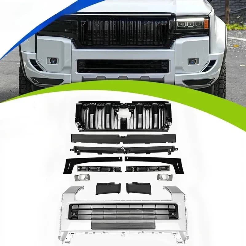 High Quality Body Kit Bumper Version LC0 + Front Grille Support External Accsori Auto Parts