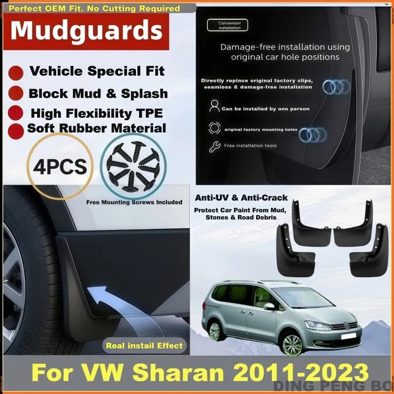 Mud Flaps Splash Guards For VW Sharan SEAT Alhambra 7N 2011-2023 Front Rear Wheel Mudguards Car Accessories 4Pcs