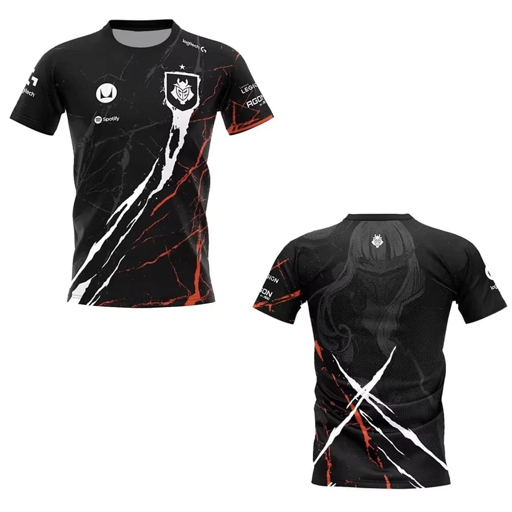 2025 New Summer G2 Sports Esports Game T-shirt National Team Uniform 3D Printed T Shirt O-Neck Breathable Sport Oversized Tops