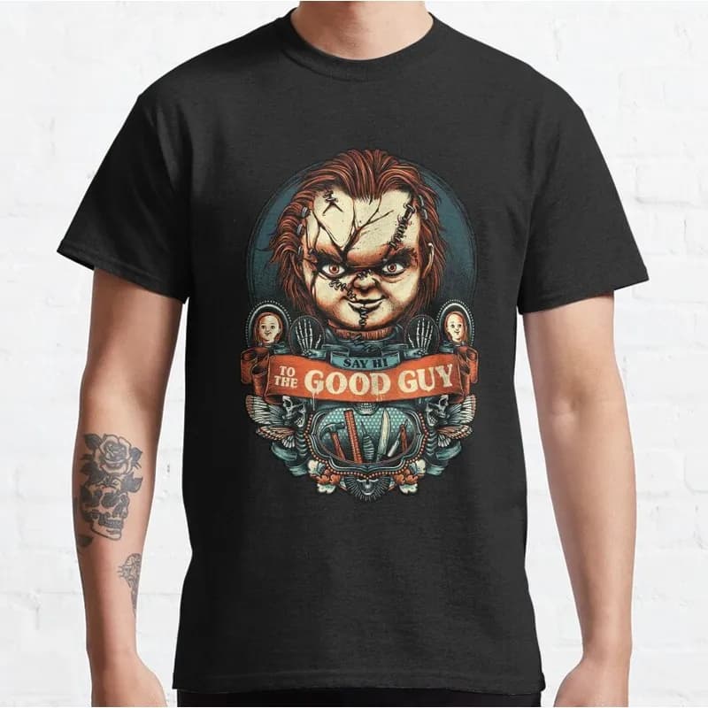 Chucky Child's Play Graphic T-Shirt Killer Doll Unisex Tee 0126 Cotton Short Sleeve Cult Slasher Horror Halloween Casual Tops