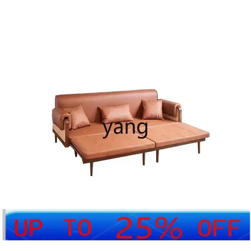 CX solid wood sofa bed foldable small apartment living room multi-functional simple dual-purpose telescopic