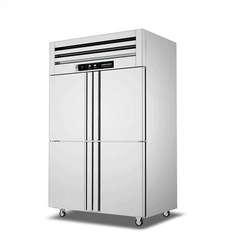 Commercial four-door freezer, vertical fresh-keeping cabinet energy-saving compressor engineering luxury double temperature