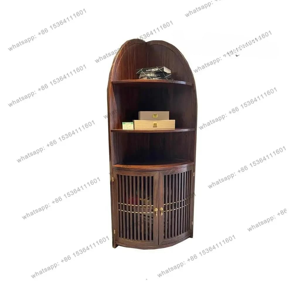 Light luxury new Chinese corner cabinet, living room ebony triangular decorative cabinet, household wall locker
