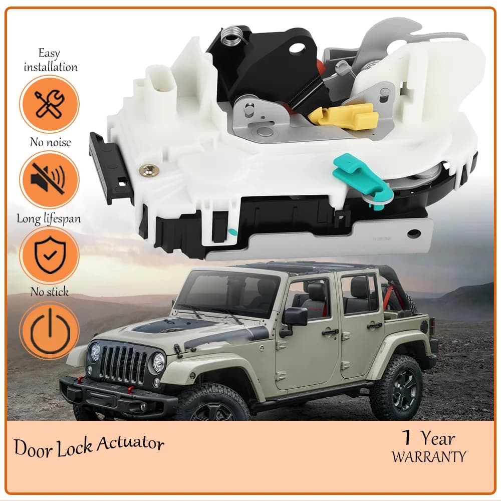 Rear Right Power Door Lock Actuator Motor Compatible With 2007-2018 Jeep Wrangler JK oem 04589022AH 4589048AL Premium Fit