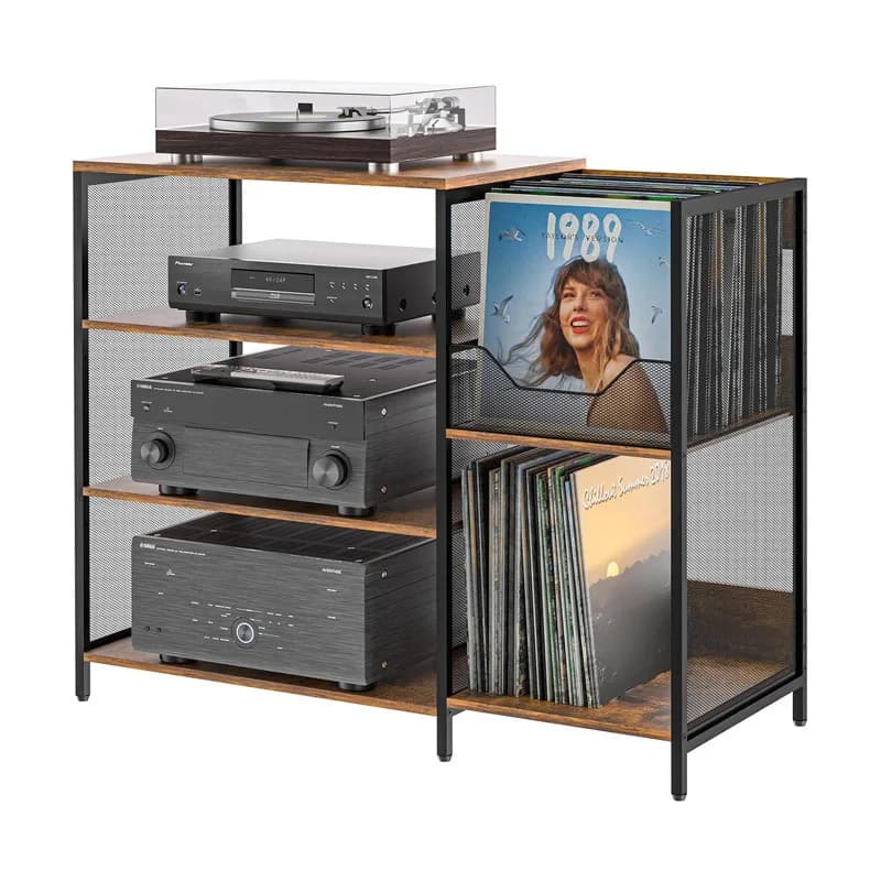 Black vinyl record storage rack, record machine storage rack, record amplifier table, living room CD rack