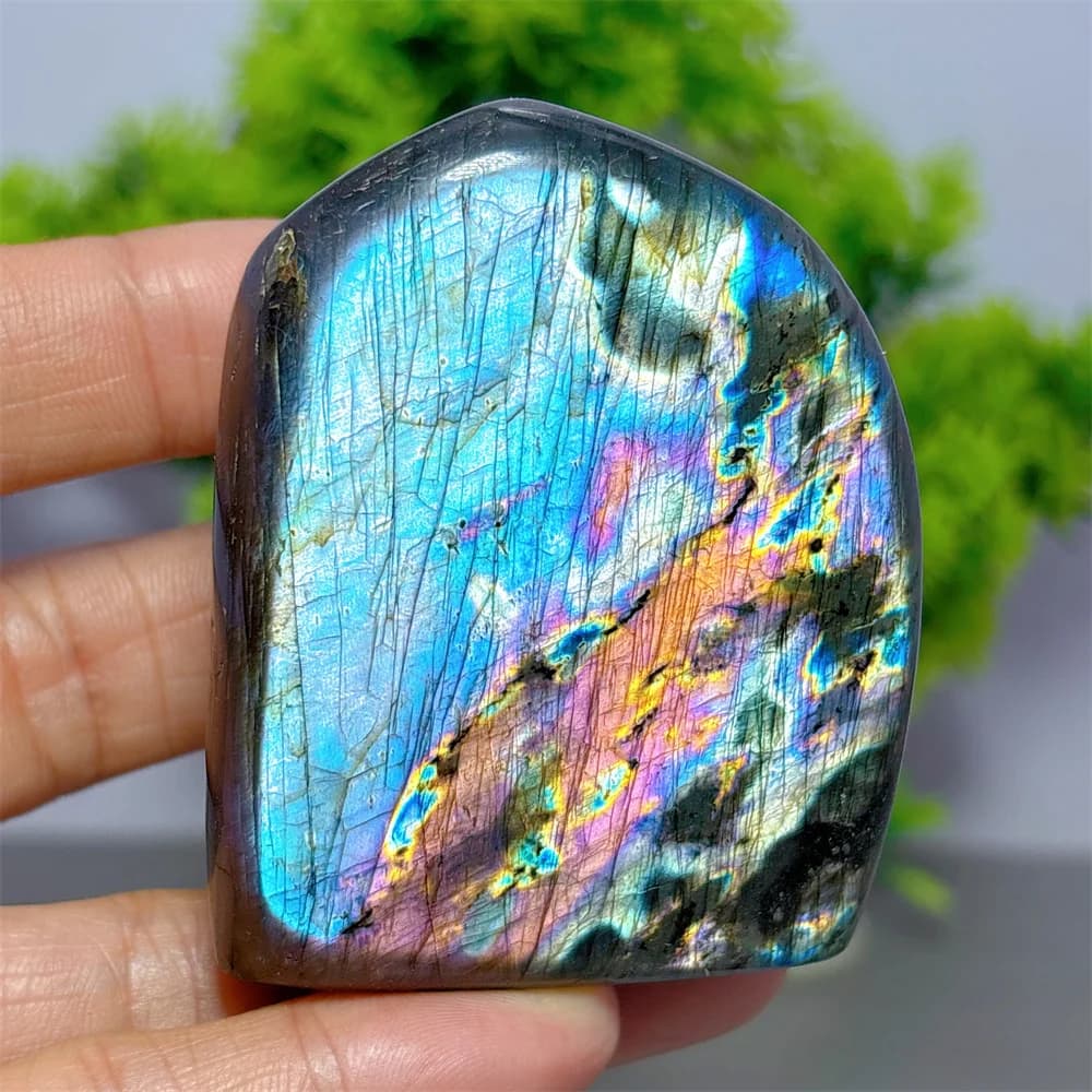 Rainbow Labradorite Free Form Natural Crystal Home Decor Items Room Decor Lucky Quartz Stone Garden Reiki Healing Energy Love