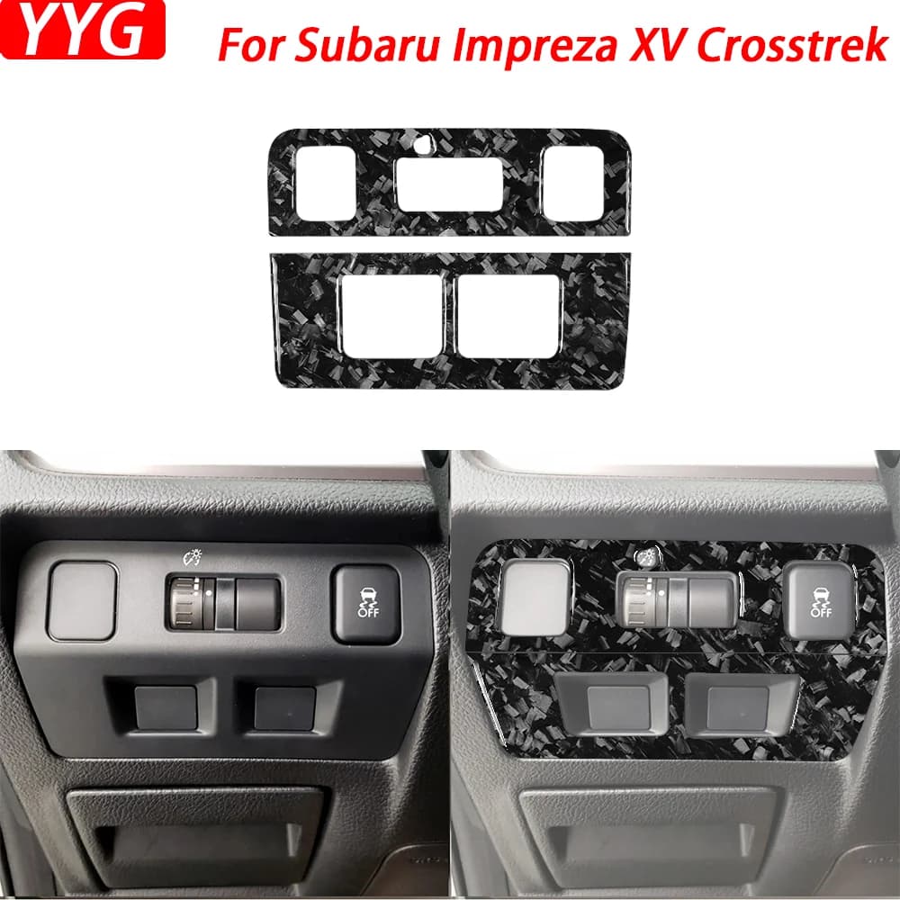 For Subaru Impreza 2012-2016 XV Crosstrek 2013-2017 Forged Carbon Fiber Headlight Switch Panel Cover Car Accessories Sticker