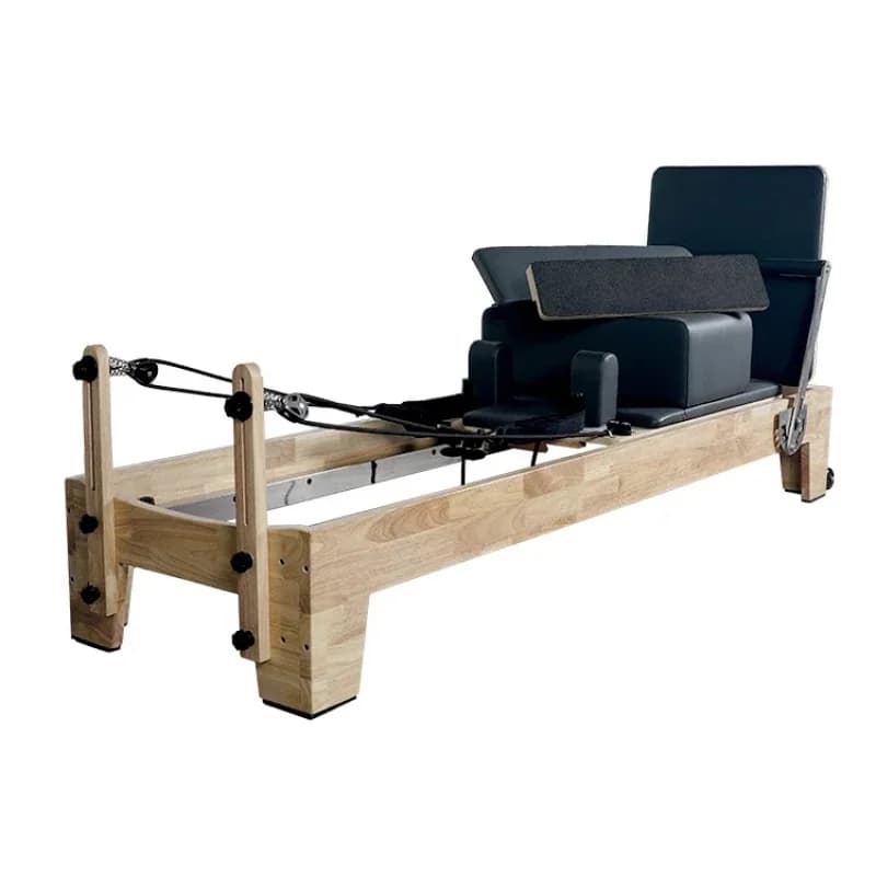 Professional Oak Wood Pilates Reformer – Stable Frame, Adjustable Resistance, Rehab & Home/Studio Use