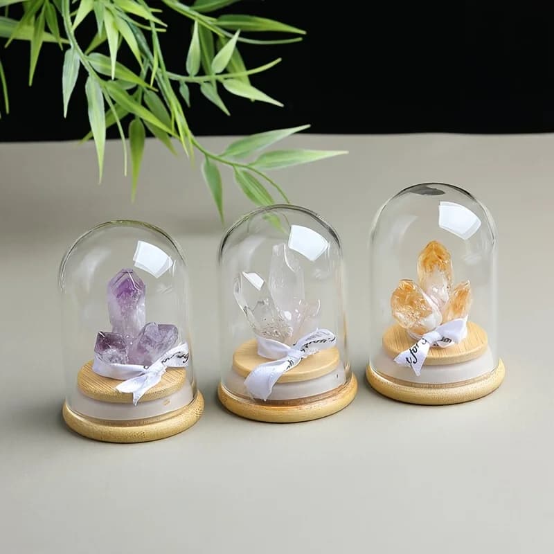 One Piece of Natural Crystal Raw Stone Citrine Amethyst Crystal Tooth Crystal Cluster Wishing Bottle Ornament desktop Miniature