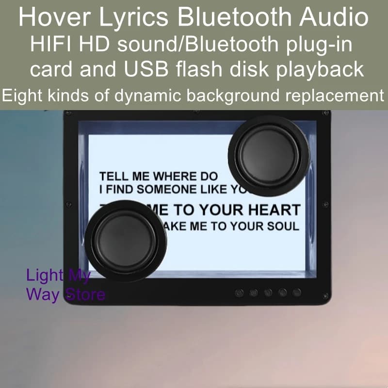 2025 new suspended transparent lyrics subtitle audio lyrics audio bluetooth display speaker mural