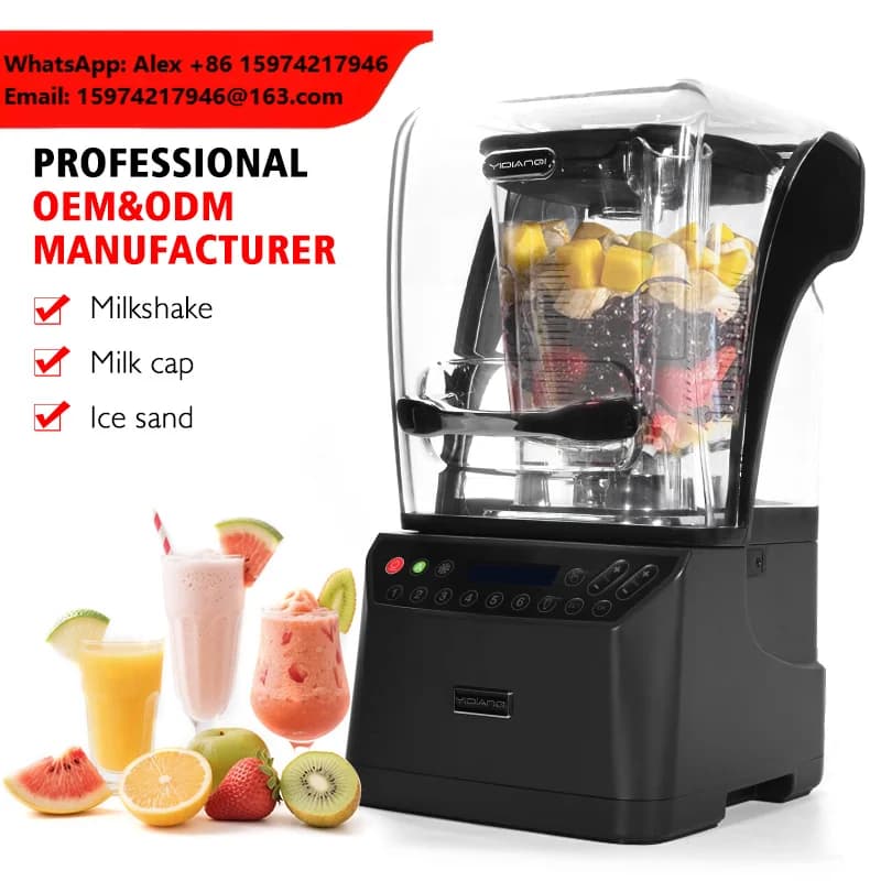 MOSEENER Commercial Sound Proof Blender Digital Strong Blender Professionnel Blender Commercial 220Vblender Mixer Food