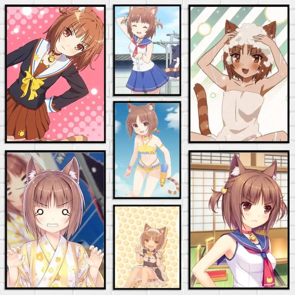 N-NEKOPARA OVA A-AzukiS Poster Versatile HD Waterproof Wall Art Self-Adhesive Decor for Any Space Ideal Gift