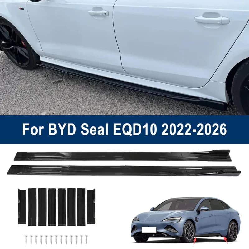For BYD Seal EQD10 2022-2026 2023 Car Side Skirt Splitters Extended Side Spoiler Sport Body Kit Bumper Lip Modified Parts 8Pcs