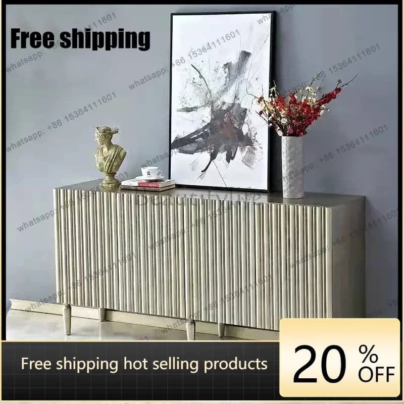 JJ  American solid wood retro porch cabinet modern simple dining side foyer locker