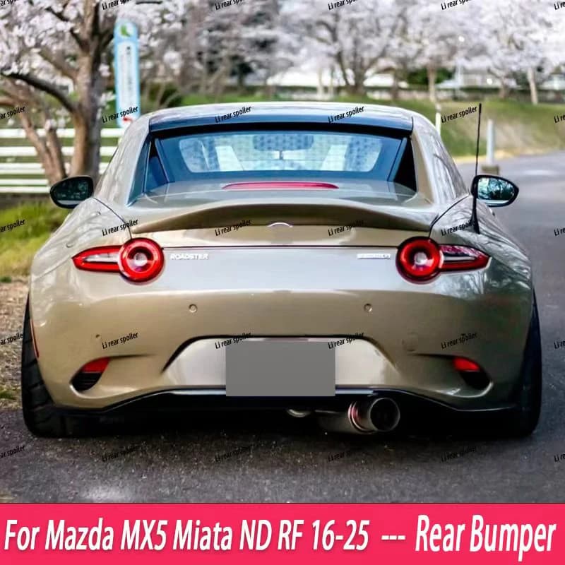 For 2016-2023 Mazda MX5 Miata ND RF LMS Style Real Carbon Fiber Glass Duckbill Spoiler Trunk Wing Lip Racing GT AccessoriTrim